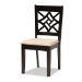 Baxton Studio Nicolette Modern and Contemporary Sand Fabric Upholstered and Dark Brown Finished Wood 5-Piece Dining Set - RH340C-Sand/Dark Brown-5PC Dining Set