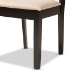 Baxton Studio Nicolette Modern and Contemporary Sand Fabric Upholstered and Dark Brown Finished Wood 5-Piece Dining Set - RH340C-Sand/Dark Brown-5PC Dining Set