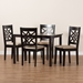 Baxton Studio Nicolette Modern and Contemporary Sand Fabric Upholstered and Dark Brown Finished Wood 5-Piece Dining Set - RH340C-Sand/Dark Brown-5PC Dining Set