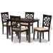 Baxton Studio Nicolette Modern and Contemporary Sand Fabric Upholstered and Dark Brown Finished Wood 5-Piece Dining Set - RH340C-Sand/Dark Brown-5PC Dining Set