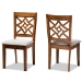 Baxton Studio Nicolette Modern and Contemporary Grey Fabric Upholstered and Walnut Brown Finished Wood 2-Piece Dining Chair Set