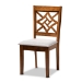 Baxton Studio Nicolette Modern and Contemporary Grey Fabric Upholstered and Walnut Brown Finished Wood 7-Piece Dining Set - RH340C-Grey/Walnut-7PC Dining Set