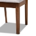 Baxton Studio Nicolette Modern and Contemporary Grey Fabric Upholstered and Walnut Brown Finished Wood 7-Piece Dining Set - RH340C-Grey/Walnut-7PC Dining Set