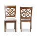 Baxton Studio Nicolette Modern and Contemporary Grey Fabric Upholstered and Walnut Brown Finished Wood 2-Piece Dining Chair Set - RH340C-Grey/Walnut-DC-2PK