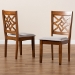 Baxton Studio Nicolette Modern and Contemporary Grey Fabric Upholstered and Walnut Brown Finished Wood 2-Piece Dining Chair Set - RH340C-Grey/Walnut-DC-2PK