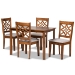 Baxton Studio Nicolette Modern and Contemporary Grey Fabric Upholstered and Walnut Brown Finished Wood 5-Piece Dining Set