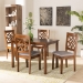 Baxton Studio Nicolette Modern and Contemporary Grey Fabric Upholstered and Walnut Brown Finished Wood 5-Piece Dining Set - RH340C-Grey/Walnut-5PC Dining Set