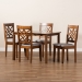 Baxton Studio Nicolette Modern and Contemporary Grey Fabric Upholstered and Walnut Brown Finished Wood 5-Piece Dining Set - RH340C-Grey/Walnut-5PC Dining Set