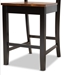 Baxton Studio Fenton Modern and Contemporary Transitional Two-Tone Dark Brown and Walnut Brown Finished Wood 2-Piece Counter Stool Set - RH338P-Dark Brown/Walnut Scoop Seat-PC