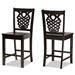 Baxton Studio Gervais Modern and Contemporary Transitional Dark Brown Finished Wood 2-Piece Counter Stool Set