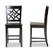 Baxton Studio Nicolette Modern and Contemporary Transitional Dark Brown Finished Wood 2-Piece Counter Stool Set - RH340P-Dark Brown Wood Scoop Seat-PC