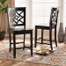 Baxton Studio Nicolette Modern and Contemporary Transitional Dark Brown Finished Wood 2-Piece Counter Stool Set - RH340P-Dark Brown Wood Scoop Seat-PC