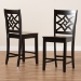 Baxton Studio Nicolette Modern and Contemporary Transitional Dark Brown Finished Wood 2-Piece Counter Stool Set - RH340P-Dark Brown Wood Scoop Seat-PC