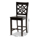 Baxton Studio Nicolette Modern and Contemporary Transitional Dark Brown Finished Wood 2-Piece Counter Stool Set - RH340P-Dark Brown Wood Scoop Seat-PC
