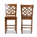 Baxton Studio Nicolette Modern and Contemporary Transitional Walnut Brown Finished Wood 2-Piece Counter Stool Set - RH340P-Walnut Wood Scoop Seat-PC