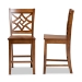 Baxton Studio Nicolette Modern and Contemporary Transitional Walnut Brown Finished Wood 2-Piece Counter Stool Set - RH340P-Walnut Wood Scoop Seat-PC
