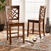 Baxton Studio Nicolette Modern and Contemporary Transitional Walnut Brown Finished Wood 2-Piece Counter Stool Set - RH340P-Walnut Wood Scoop Seat-PC