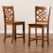 Baxton Studio Nicolette Modern and Contemporary Transitional Walnut Brown Finished Wood 2-Piece Counter Stool Set - RH340P-Walnut Wood Scoop Seat-PC
