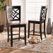 Baxton Studio Nicolette Modern and Contemporary Two-Tone Dark Brown and Walnut Brown Finished Wood 2-Piece Counter Stool Set - RH340P-Dark Brown/Walnut Wood Scoop Seat-PC