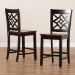 Baxton Studio Nicolette Modern and Contemporary Two-Tone Dark Brown and Walnut Brown Finished Wood 2-Piece Counter Stool Set - RH340P-Dark Brown/Walnut Wood Scoop Seat-PC