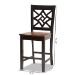 Baxton Studio Nicolette Modern and Contemporary Two-Tone Dark Brown and Walnut Brown Finished Wood 2-Piece Counter Stool Set - RH340P-Dark Brown/Walnut Wood Scoop Seat-PC