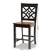 Baxton Studio Nicolette Modern and Contemporary Two-Tone Dark Brown and Walnut Brown Finished Wood 2-Piece Counter Stool Set - RH340P-Dark Brown/Walnut Wood Scoop Seat-PC