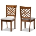 Baxton Studio Caron Modern and Contemporary Grey Fabric Upholstered and Walnut Brown Finished Wood 2-Piece Dining Chair Set