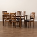 Baxton Studio Caron Modern and Contemporary Grey Fabric Upholstered and Walnut Brown Finished Wood 7-Piece Dining Set - RH317C-Grey/Walnut-DC-7PC Dining Set
