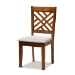 Baxton Studio Norah Modern and Contemporary Grey Fabric Upholstered and Walnut Brown Finished Wood 7-Piece Dining Set - Norah-Grey/Walnut-7PC Dining Set