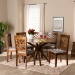 Baxton Studio Norah Modern and Contemporary Grey Fabric Upholstered and Walnut Brown Finished Wood 7-Piece Dining Set - Norah-Grey/Walnut-7PC Dining Set
