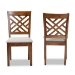 Baxton Studio Caron Modern and Contemporary Grey Fabric Upholstered and Walnut Brown Finished Wood 2-Piece Dining Chair Set - RH317C-Grey/Walnut-DC-2PK