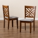 Baxton Studio Caron Modern and Contemporary Grey Fabric Upholstered and Walnut Brown Finished Wood 2-Piece Dining Chair Set - RH317C-Grey/Walnut-DC-2PK