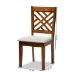Baxton Studio Caron Modern and Contemporary Grey Fabric Upholstered and Walnut Brown Finished Wood 2-Piece Dining Chair Set - RH317C-Grey/Walnut-DC-2PK