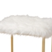Baxton Studio Gwyn Glam and Luxe White Faux Fur Upholstered and Gold Finished Metal Ottoman - JY20A255-White/Gold-Otto