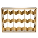 Baxton Studio Vega Glam and Luxe Gold Finished Metal and Mirrored Glass Geometric Console Table - JY20A258-Gold-Console