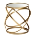 Baxton Studio Desma Glam and Luxe Gold Finished Metal and Mirrored Glass End Table