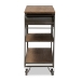 Baxton Studio Grant Vintage Rustic Industrial Oak Brown Finished Wood and Black Finished Metal 2-Drawer Kitchen Cart - JY20A069-Oak-Cart