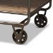 Baxton Studio Grant Vintage Rustic Industrial Oak Brown Finished Wood and Black Finished Metal 2-Drawer Kitchen Cart - JY20A069-Oak-Cart