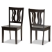 Baxton Studio Fenton Modern and Contemporary Transitional Dark Brown Finished Wood 2-Piece Dining Chair Set
