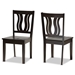 Baxton Studio Fenton Modern and Contemporary Transitional Dark Brown Finished Wood 2-Piece Dining Chair Set