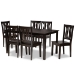 Baxton Studio Zamira Modern and Contemporary Transitional Dark Brown Finished Wood 7-Piece Dining Set