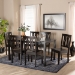 Baxton Studio Zamira Modern and Contemporary Transitional Dark Brown Finished Wood 7-Piece Dining Set - Zamira-Dark Brown-7PC Dining Set
