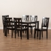 Baxton Studio Zamira Modern and Contemporary Transitional Dark Brown Finished Wood 7-Piece Dining Set - Zamira-Dark Brown-7PC Dining Set