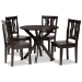 Baxton Studio Mare Modern and Contemporary Transitional Dark Brown Finished Wood 5-Piece Dining Set