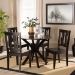 Baxton Studio Mare Modern and Contemporary Transitional Dark Brown Finished Wood 5-Piece Dining Set - Mare-Dark Brown-5PC Dining Set