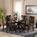 Baxton Studio Mare Modern and Contemporary Transitional Dark Brown Finished Wood 7-Piece Dining Set - Mare-Dark Brown-7PC Dining Set