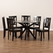Baxton Studio Mare Modern and Contemporary Transitional Dark Brown Finished Wood 7-Piece Dining Set - Mare-Dark Brown-7PC Dining Set