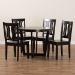 Baxton Studio Elodia Modern and Contemporary Transitional Dark Brown Finished Wood 5-Piece Dining Set - Elodia-Dark Brown-5PC Dining Set
