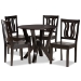 Baxton Studio Noelia Modern and Contemporary Transitional Dark Brown Finished Wood 5-Piece Dining Set