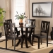 Baxton Studio Noelia Modern and Contemporary Transitional Dark Brown Finished Wood 5-Piece Dining Set - Noelia-Dark Brown-5PC Dining Set
